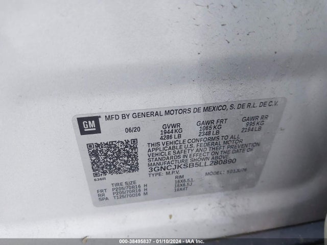 Chevrolet Trax Fwd Ls 2020 3GNCJKSB5LL280890 Image 9