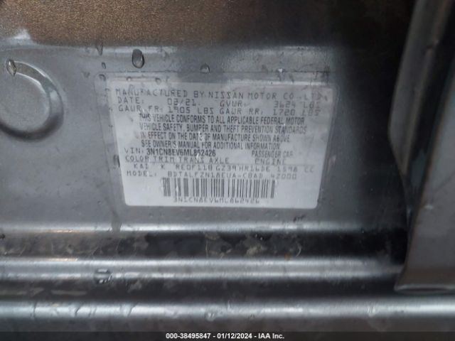 3N1CN8EV6ML862426 Nissan Versa Sv Xtronic Cvt