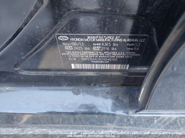 Hyundai SONATA GLS 2014 5NPEB4AC6EH846160 Image 9