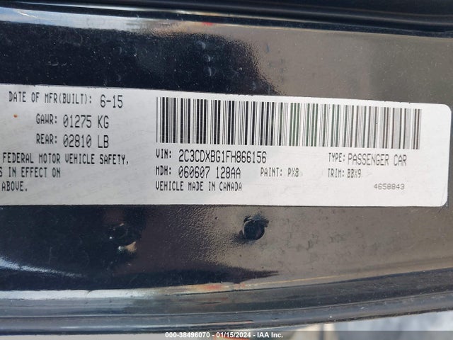 Dodge Charger Se 2015 2C3CDXBG1FH866156 Image 9