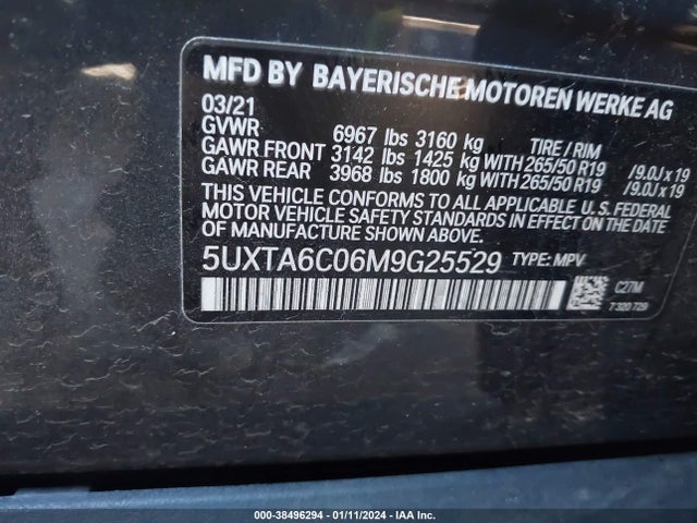 BMW X5 Phev Xdrive45e 2021 5UXTA6C06M9G25529 Image 9