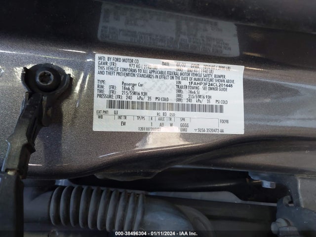 2012 FORD FOCUS SE VIN: 1FAHP3F24CL201448
