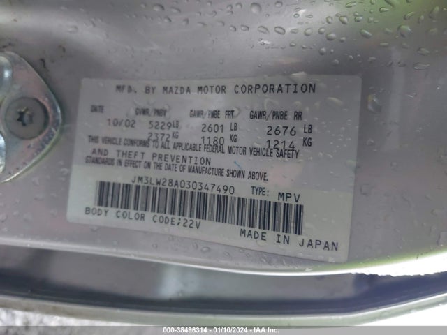 2003 MAZDA MPV ES/LX/LX-SV VIN: JM3LW28A030347490