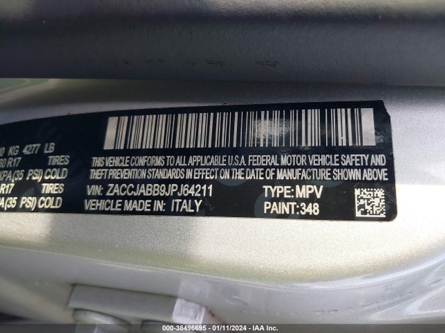 ZACCJABB9JPJ64211 Jeep Renegade Latitude Fwd