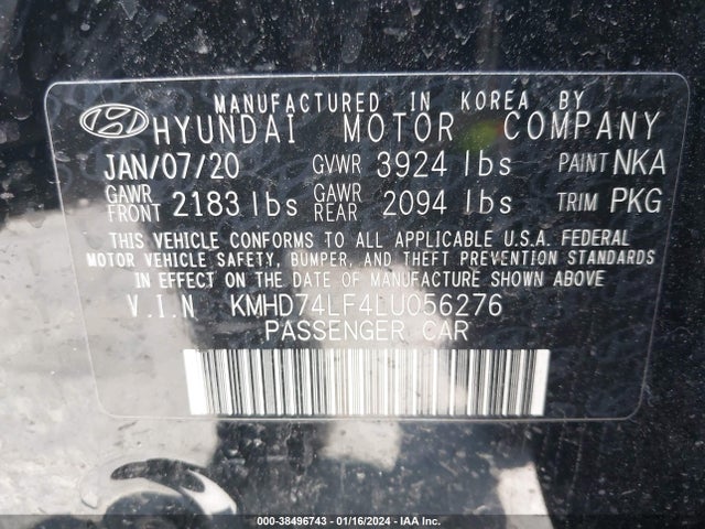 Hyundai ELANTRA SE 2020 KMHD74LF4LU056276 Image 9