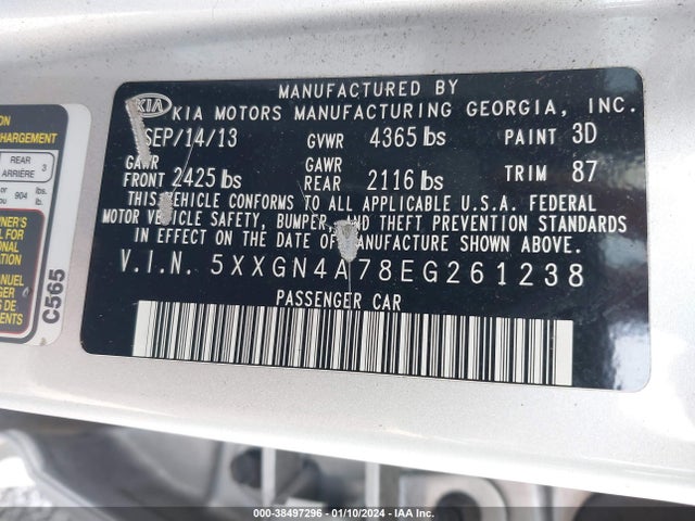 5XXGN4A78EG261238 KIA OPTIMA EX