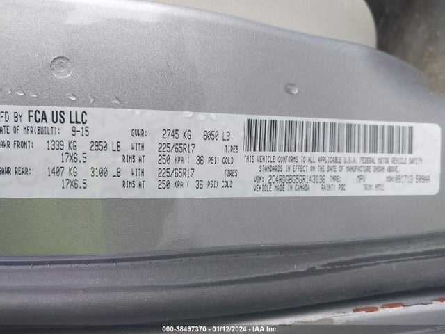 Dodge Grand Caravan Se 2016 2C4RDGBG5GR143136 Image 9