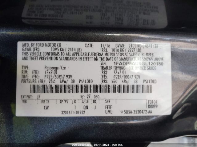 1FADP5AU9GL120180 Ford C-max Hybrid Se