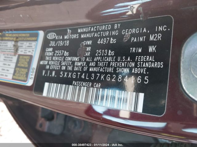 5XXGT4L37KG284165 KIA Optima Lx