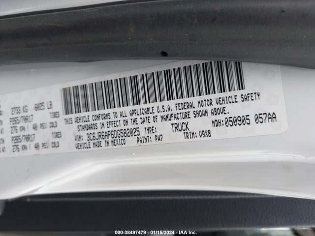 2013 RAM 1500 TRADESMAN/EXPRESS VIN: 3C6JR6AP6DG582025