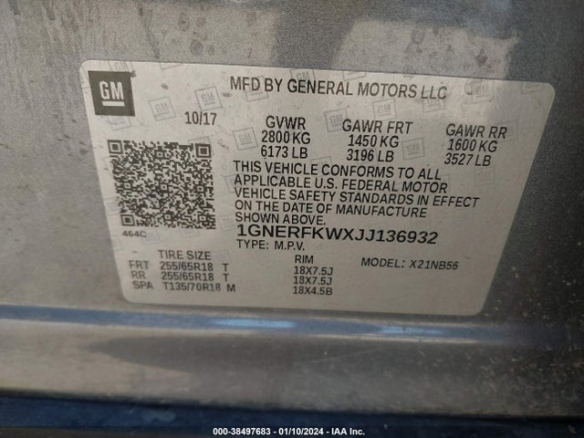 Chevrolet Traverse Ls 2018 1GNERFKWXJJ136932 Image 9