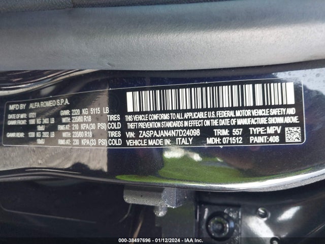 ZASPAJAN4N7D24098 Alfa Romeo Stelvio Sprint Rwd