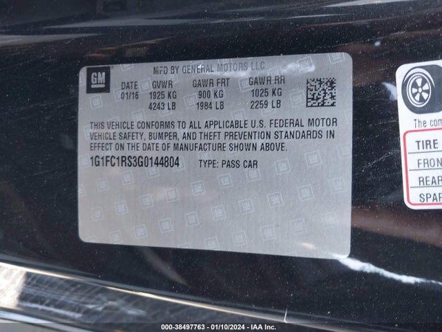 Chevrolet Camaro 2lt 2016 1G1FC1RS3G0144804 Image 9