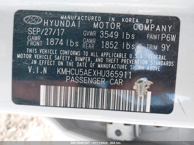 Hyundai Accent Sport 2017 KMHCU5AEXHU365911 Image 9