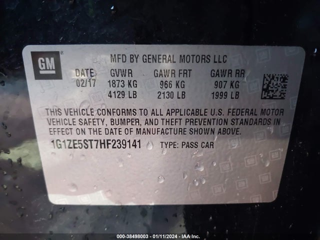 Chevrolet MALIBU 1LT 2017 1G1ZE5ST7HF239141 Image 9
