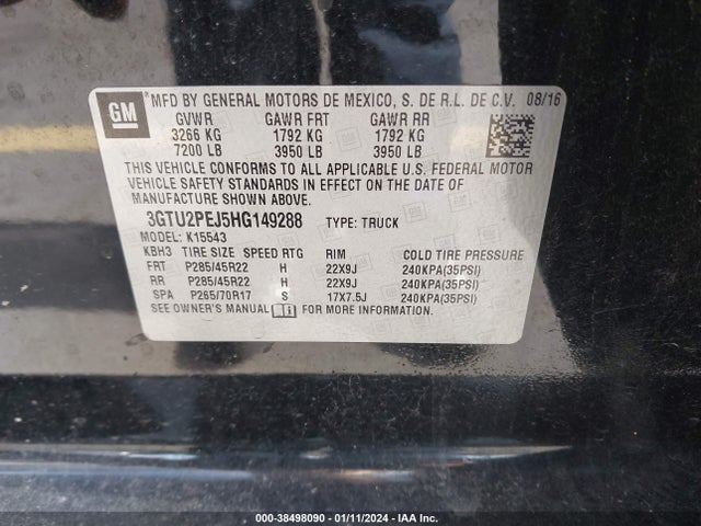 3GTU2PEJ5HG149288 GMC Sierra 1500 Denali