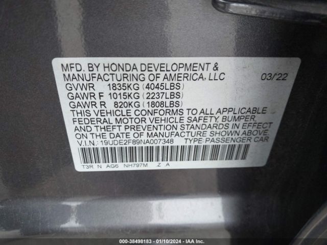 19UDE2F89NA007348 Acura Ilx Premium   A-spec Packages/technology   A-spec Packages