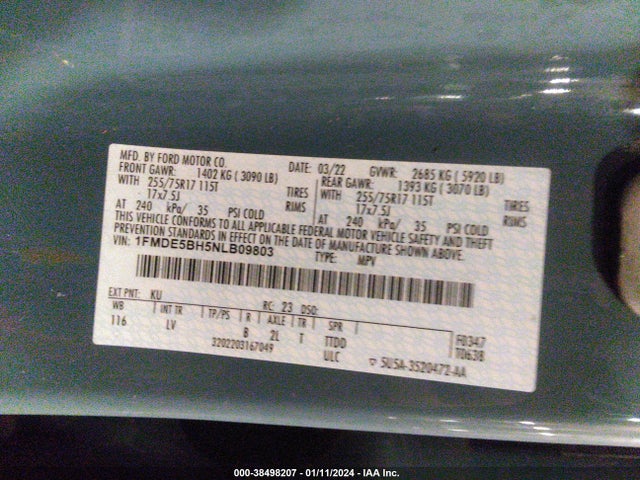 Ford Bronco Big Bend 2022 1FMDE5BH5NLB09803 Image 9