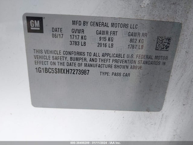 Chevrolet Cruze Ls Auto 2017 1G1BC5SMXH7273987 Image 9