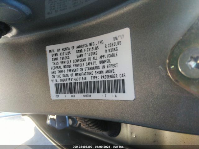 1HGCR2F51HA301546 Honda Accord Sport