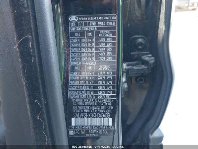 SALVP2RX9KH349409 Land Rover Range Rover Evoque Se/se Premium