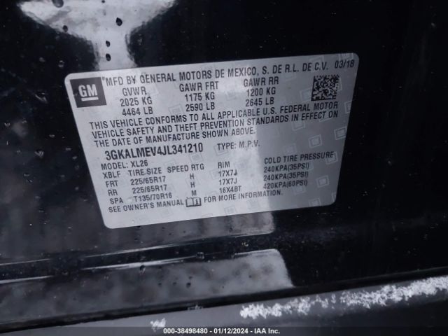 3GKALMEV4JL341210 GMC Terrain Sle