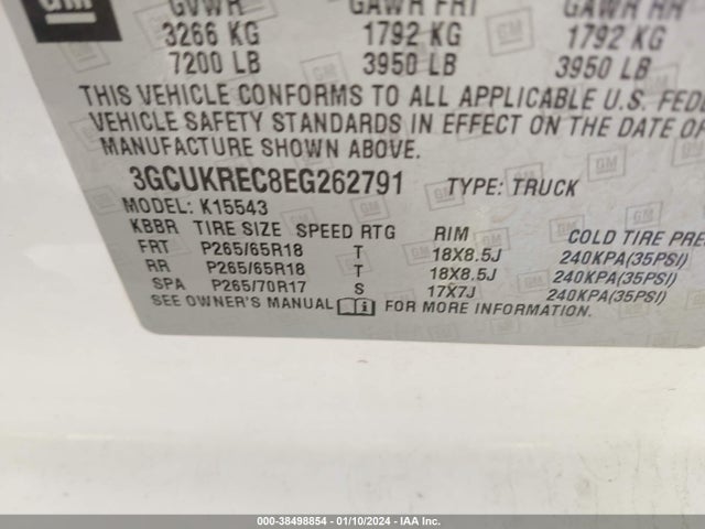 Chevrolet Silverado 1500 1lt 2014 3GCUKREC8EG262791 Image 9