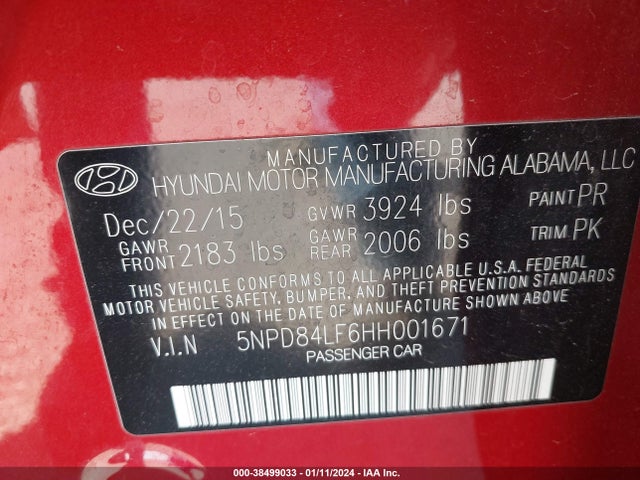 Hyundai ELANTRA SE 2017 5NPD84LF6HH001671 Image 9