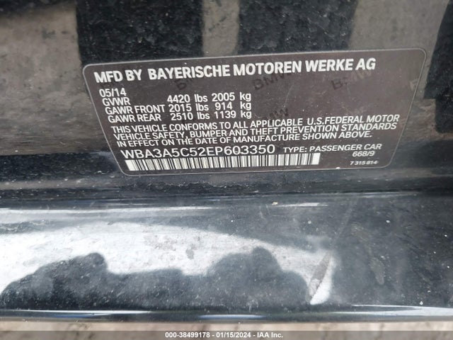BMW 328I 2014 WBA3A5C52EP603350 Image 9
