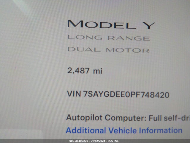 2023 TESLA MODEL Y 7SAYGDEE0PF748420 Photo 6