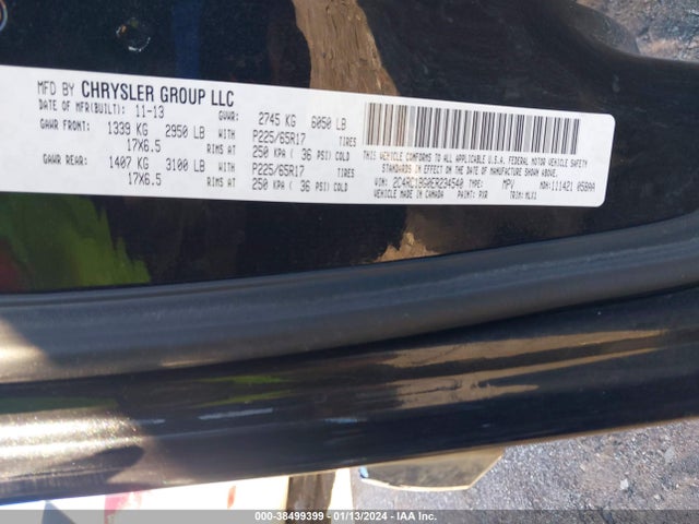 2014 CHRYSLER TOWN & COUNTRY TOURING VIN: 2C4RC1BG0ER234540