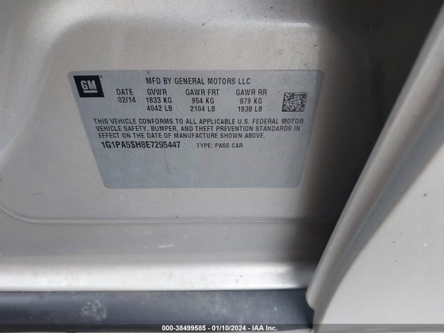 Chevrolet Cruze Ls Auto 2014 1G1PA5SH8E7295447 Image 9