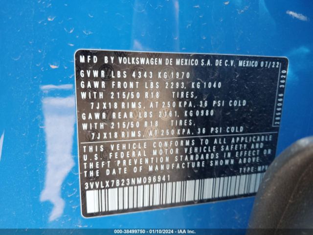 3VVLX7B23NM096941 Volkswagen Taos 1.5t Se