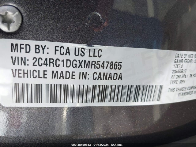 2C4RC1DGXMR547865 Chrysler Voyager Lxi