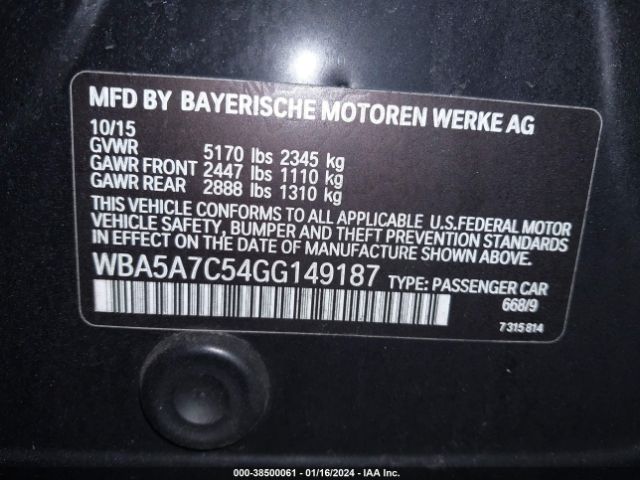 WBA5A7C54GG149187 BMW 528i Xdrive