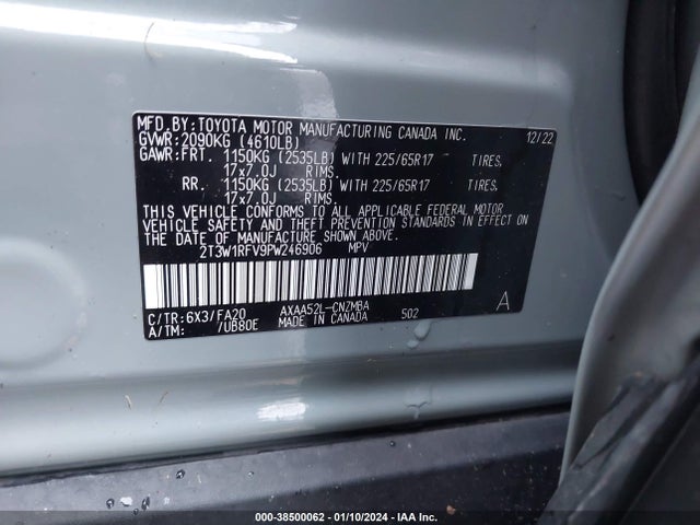 2023 TOYOTA RAV4 XLE VIN: 2T3W1RFV9PW246906