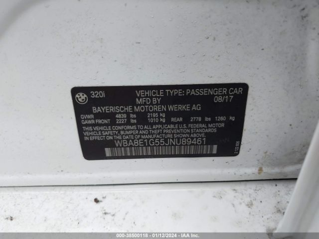 WBA8E1G55JNU89461 BMW 320i