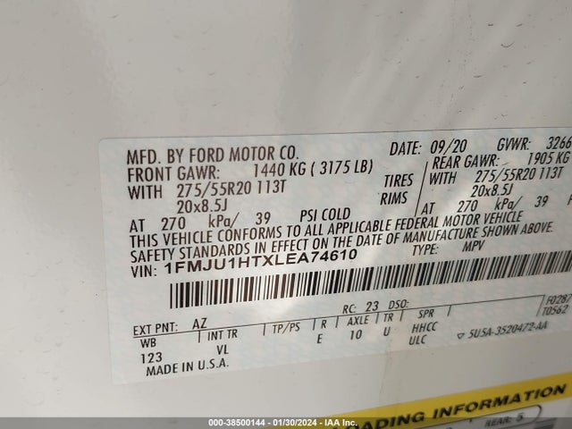 Ford Expedition Xlt 2020 1FMJU1HTXLEA74610 Image 9