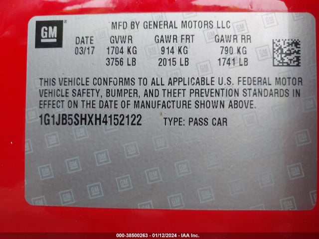 Chevrolet Sonic Ls Auto 2017 1G1JB5SHXH4152122 Image 9