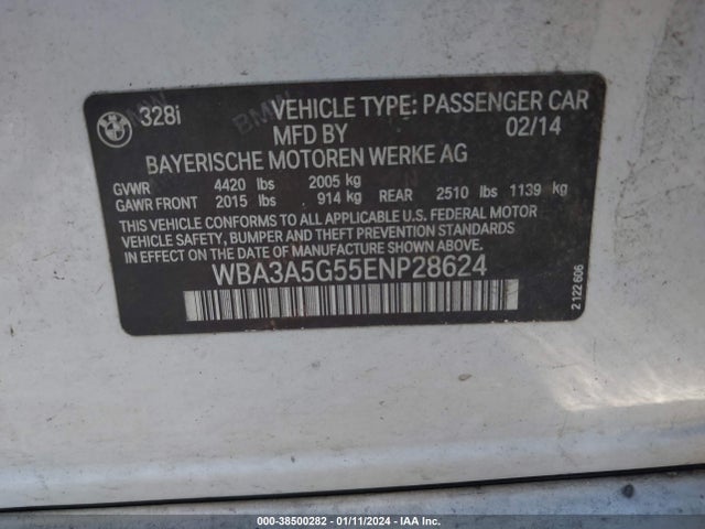 WBA3A5G55ENP28624 BMW 328I