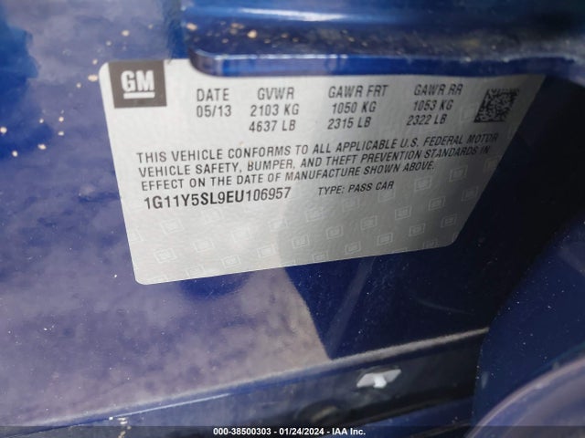 2014 CHEVROLET IMPALA 1LS VIN: 1G11Y5SL9EU106957