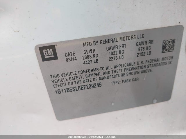 Chevrolet Malibu 1ls 2014 1G11B5SL6EF239245 Image 9
