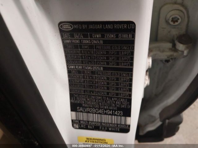 SALVR2BG4EH941423 Land Rover Range Rover Evoque Pure
