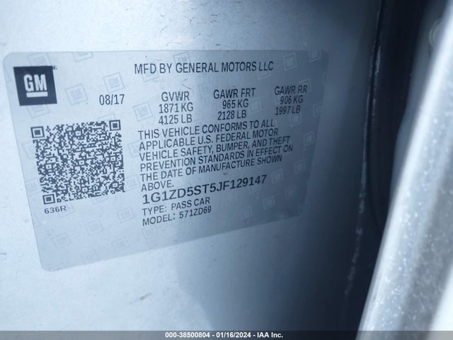 Chevrolet MALIBU LT 2018 1G1ZD5ST5JF129147 Image 9