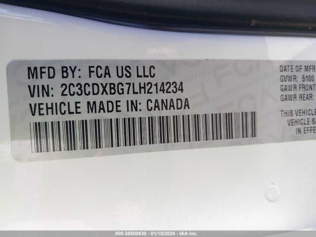 Dodge Charger Sxt Rwd 2020 2C3CDXBG7LH214234 Image 9