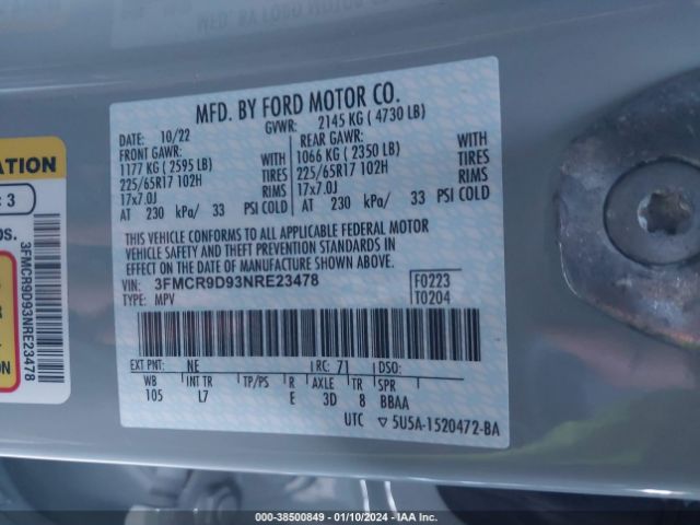3FMCR9D93NRE23478 Ford Bronco Sport Badlands