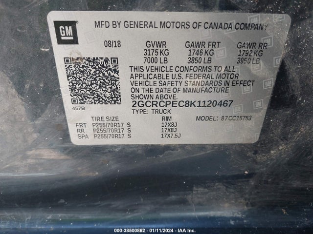 Chevrolet Silverado 1500 Ld Lt 2019 2GCRCPEC8K1120467 Image 9