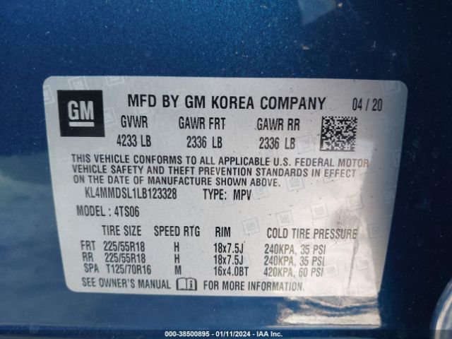 2020 BUICK ENCORE GX KL4MMDSL1LB123328 Photo 8