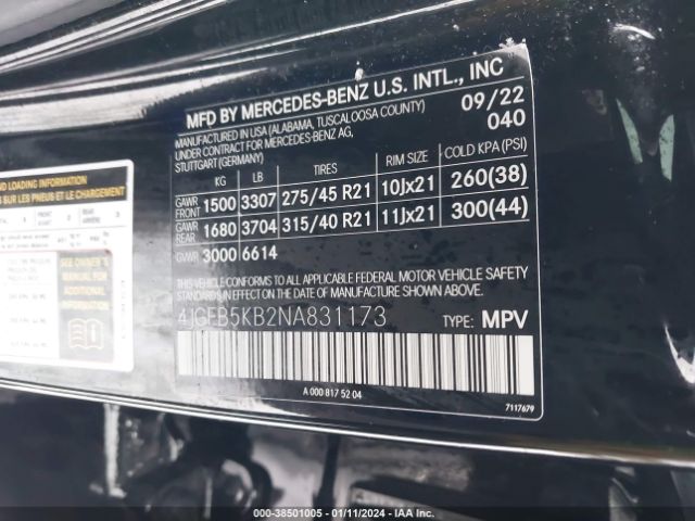 4JGFB5KB2NA831173 Mercedes-Benz Gle 450 4matic