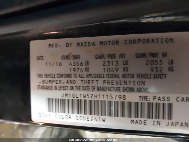 JM1GL1W52H1115798 Mazda Mazda6 Grand Touring